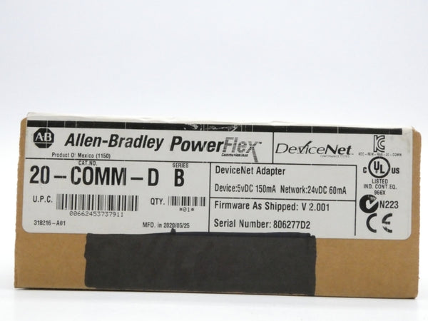INDUSTRIAL SPARE PART 20-COMM-D SER. B F/W V2.001 24VDC DATE: 2020 NSFS
