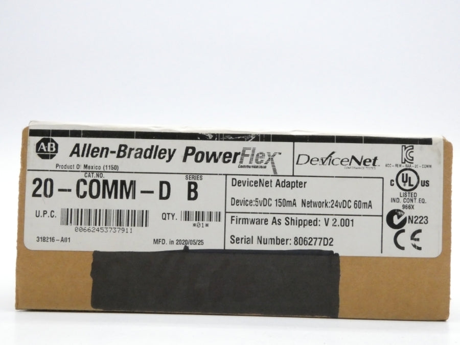 ALLEN BRADLEY 20-COMM-D SER. B F/W V2.001 24VDC DATE: 2020 NSFS