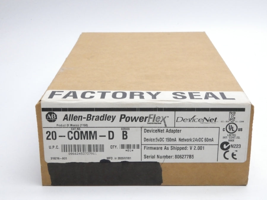 ALLEN BRADLEY 20-COMM-D SER. B F/W V2.001 24VDC (AS IS) NSMP