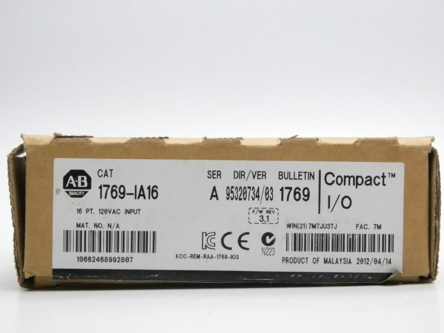 ALLEN BRADLEY 1769-IA16 SER. A F/W 3.1 VER. 03 24VDC NSMP
