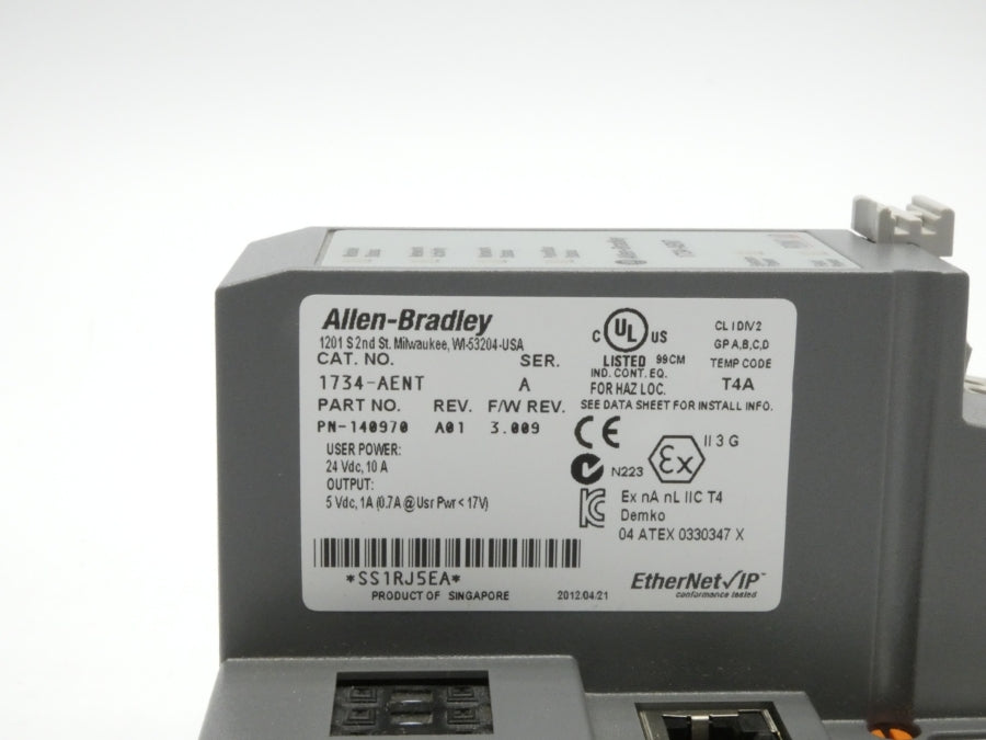 ALLEN BRADLEY 1734-AENT SER. A F/W 3.009 REV. A01 24VDC 10A NSMP
