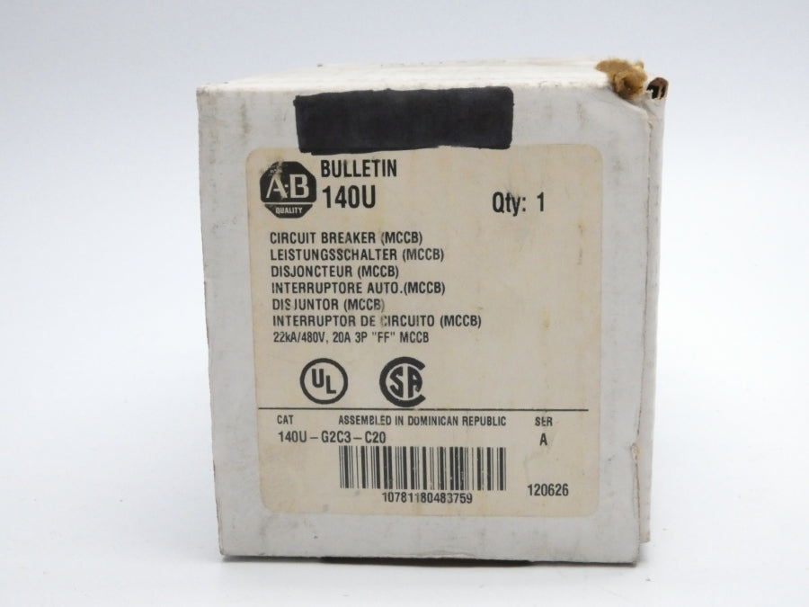 ALLEN BRADLEY 140U-G2C3-C20 SER. A 480V 20A NSMP