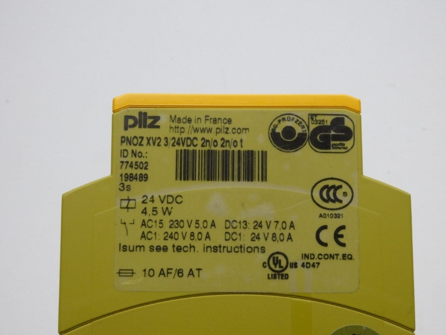 PILZ PNOZXV2-3/24VDC-2N/O-2N/O-T 774502 24VDC 8.0A 3SEC NSNP
