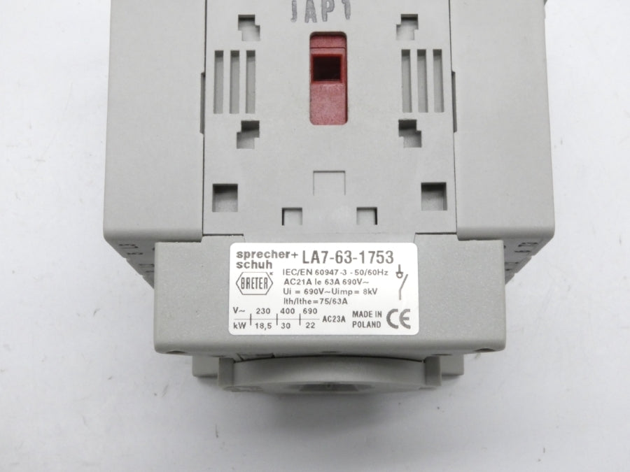 SPRECHER+SCHUH LA7-63-1753 690V 63A (AS IS) NSMP