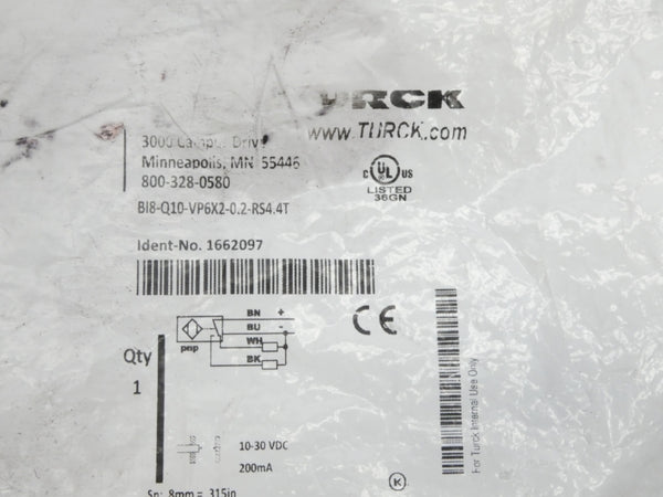 TURCK BI8-Q10-VP6X2-0.2-RS4.4T 1662097 10-30VDC NSMP