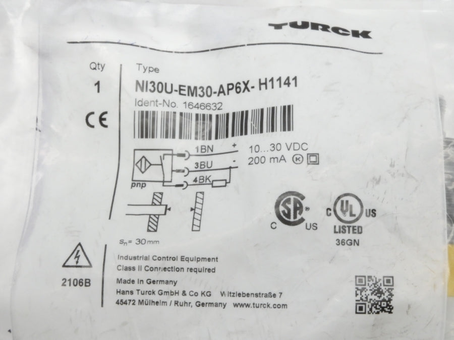 TURCK NI30U-EM30-AP6X-H1141 1646632 10-30VDC NSMP