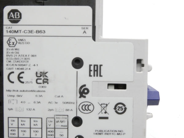 INDUSTRIAL SPARE PART 140MT-C3E-B63 SER. A 690V 4.0-6.3A NSNP