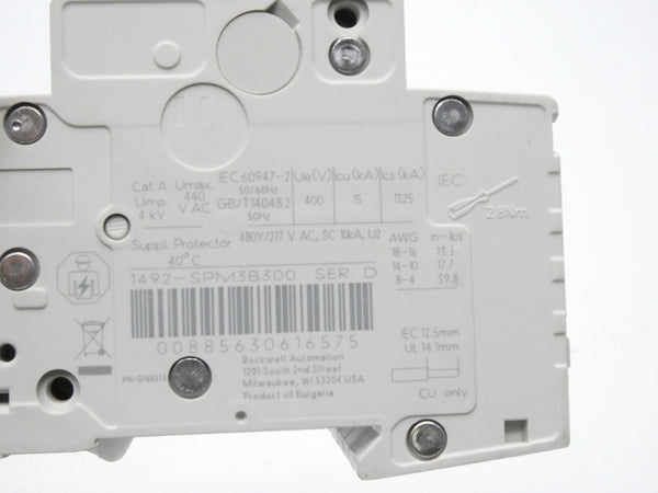INDUSTRIAL SPARE PART 1492-SPM3B300 SER. D 277V 30A (WH) NSMP