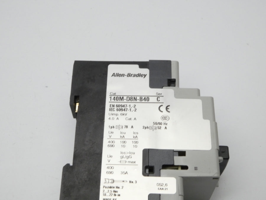 ALLEN BRADLEY 140M-D8N-B40 SER. C 690V 4.0A (WH) NSMP