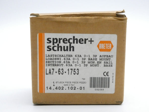 SPRECHER+SCHUH LA7-63-1753 690V 63A NSMP