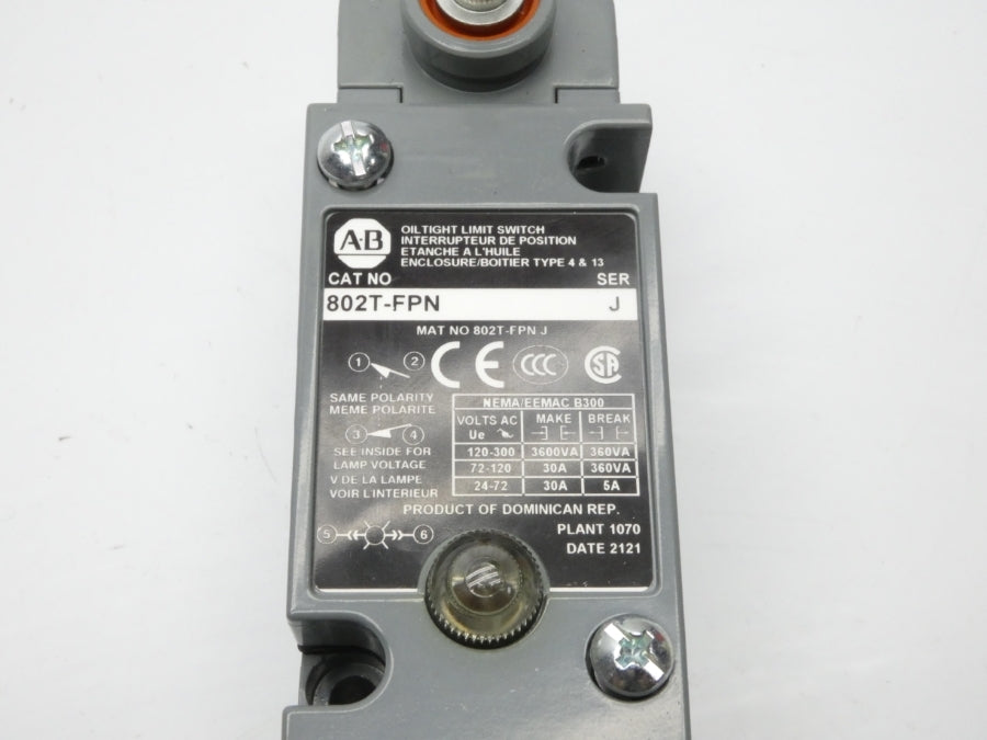 ALLEN BRADLEY 802T-FPN SER. J 120-300V 30A (WH) NSMP