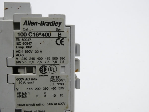 INDUSTRIAL SPARE PART 100-C16D400 SER. B 110/120V 32A UNMP