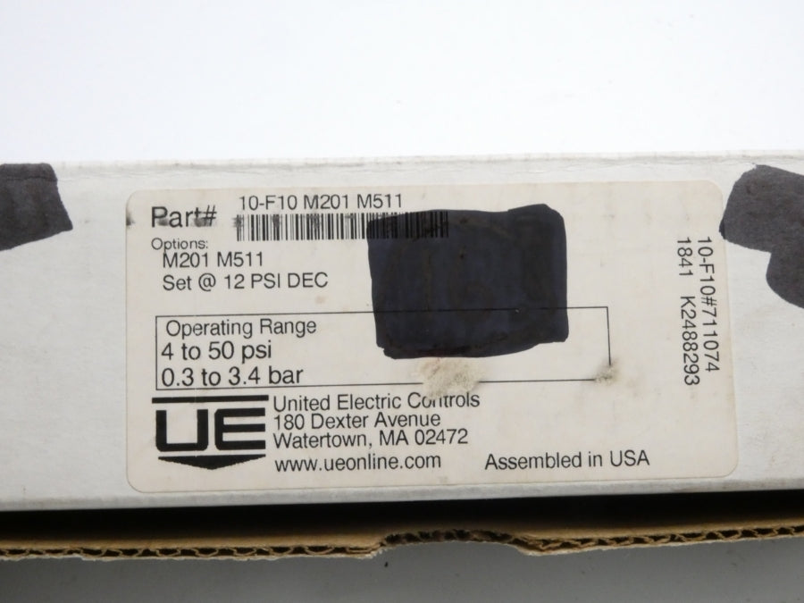 UNITED ELECTRIC 10-F10 250VAC 5A 12PSI NSMP