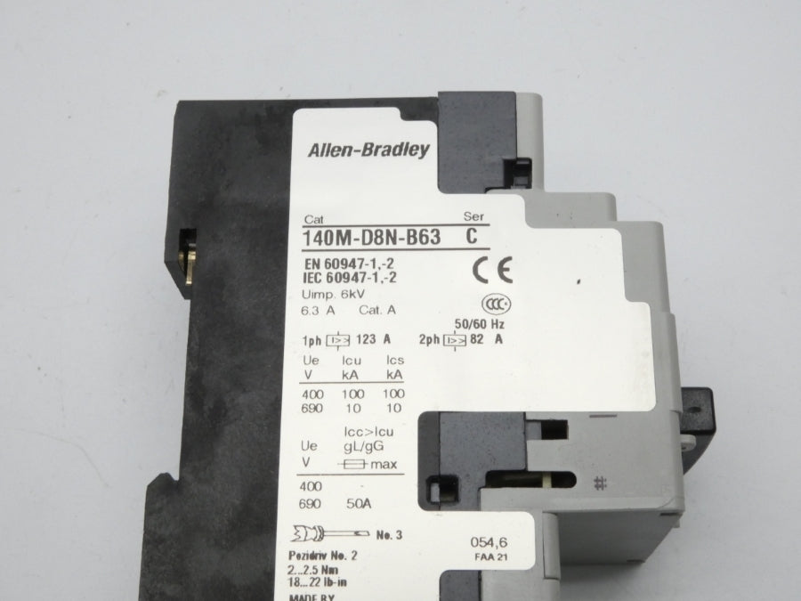 ALLEN BRADLEY 140M-D8N-B63 SER. C 690V 6.3A (WH) NSMP