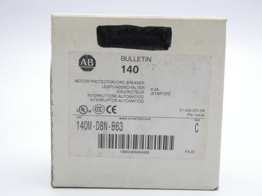 ALLEN BRADLEY 140M-D8N-B63 SER. C 690V 6.3A (WH) NSMP