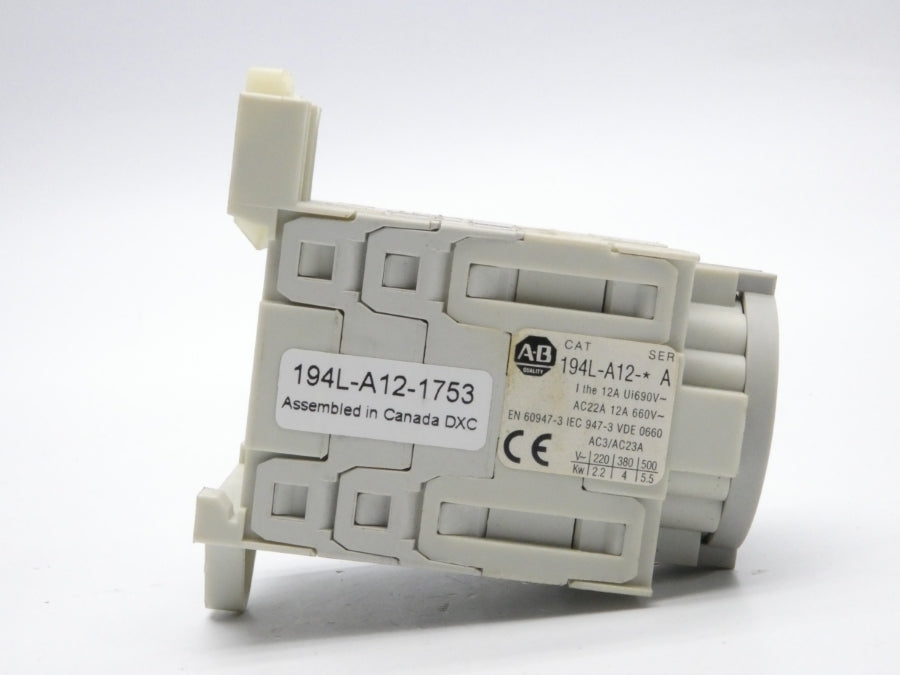 ALLEN BRADLEY 194L-A12-1753 SER. A 690V 12A (BR/WH) NSMP