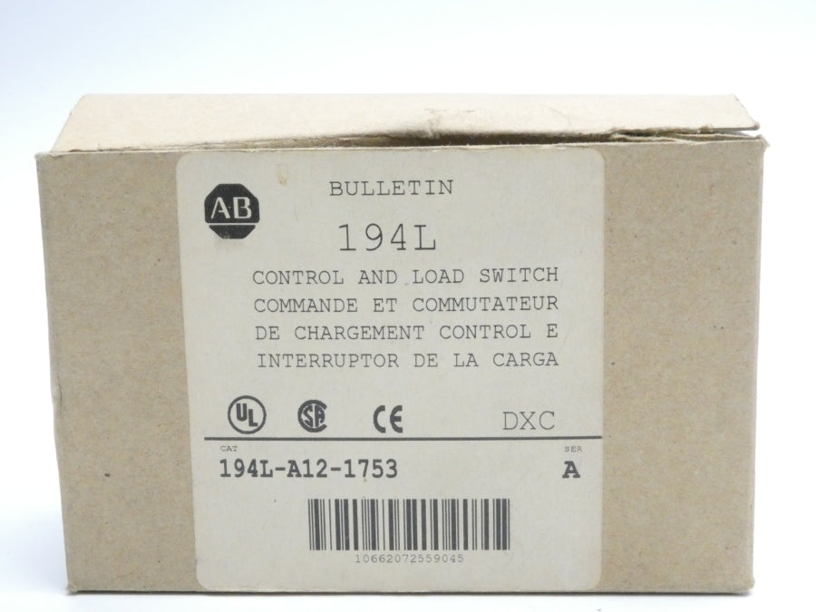 ALLEN BRADLEY 194L-A12-1753 SER. A 690V 12A (BR/WH) NSMP