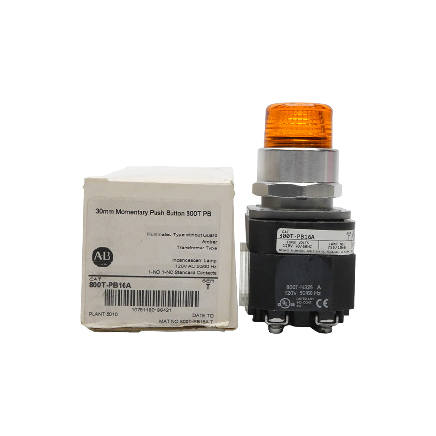ALLEN BRADLEY 800T-PB16A SER. T 120V (NO ACCESSORIES)(WH) NSMP