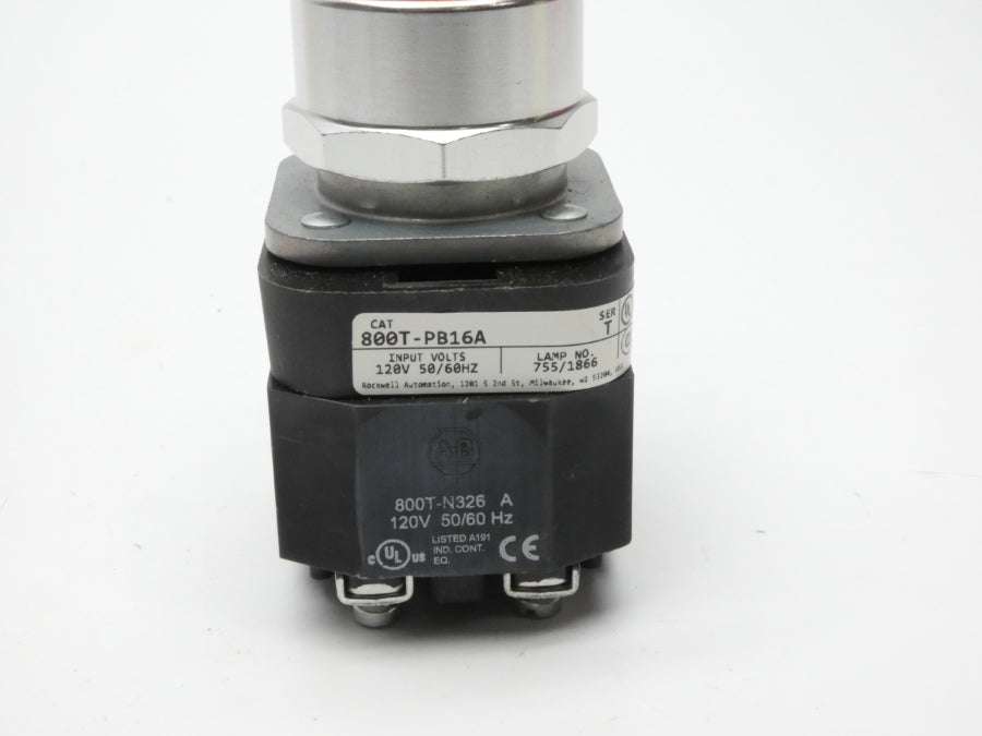 ALLEN BRADLEY 800T-PB16A SER. T 120V (NO ACCESSORIES)(WH) NSMP