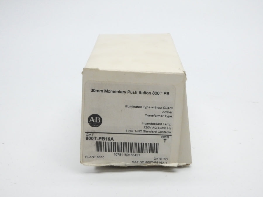 ALLEN BRADLEY 800T-PB16A SER. T 120V (NO ACCESSORIES)(WH) NSMP