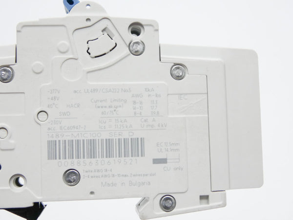 INDUSTRIAL SPARE PART 1489-M1C100 SER. D 277V 10A (AS PICTURED) NSNP