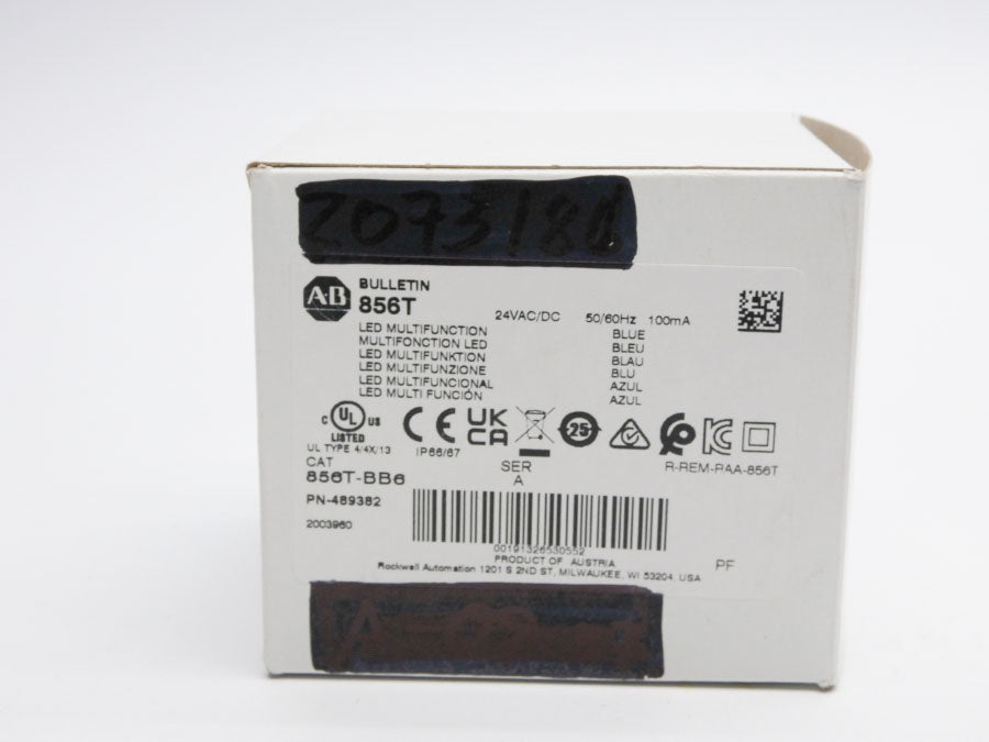 ALLEN BRADLEY 856T-BB6 SER. A 24V (WH) NSMP