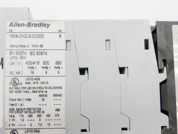 INDUSTRIAL SPARE PART 190S-DNZJ2-CC20C SER. B 24VDC 14.5-20A NSNP