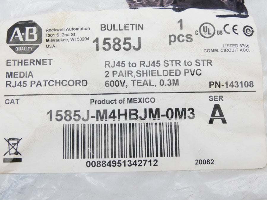 ALLEN BRADLEY 1585J-M4HBJM-0M3 SER. A 600V NSMP