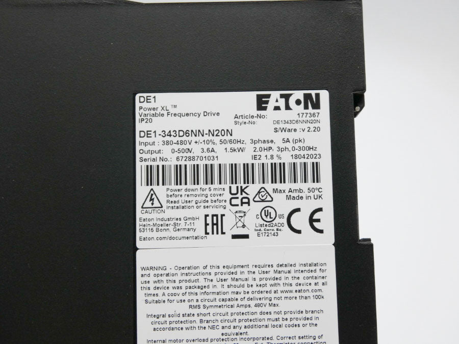EATON DE1-343D6NN-N20N VER. 2.20 380-480V 5A NSMP