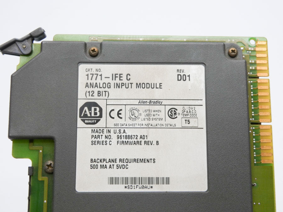 ALLEN BRADLEY 1771-IFE SER. C F/W B REV. D01 5VDC (NO TERMINAL) UNMP