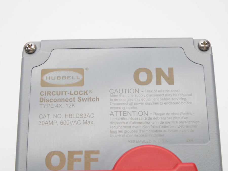 HUBBELL HBLDS3AC 600VAC 30A NSMP