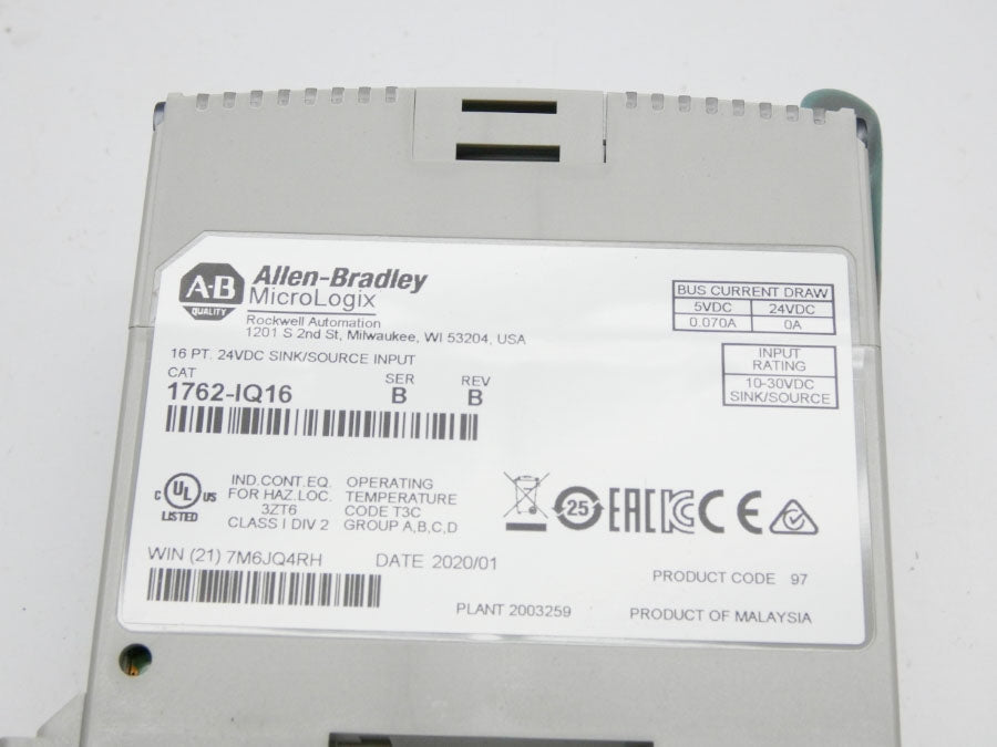 ALLEN BRADLEY 1762-IQ16 SER. B REV. B 24VDC 0.070A NSNP