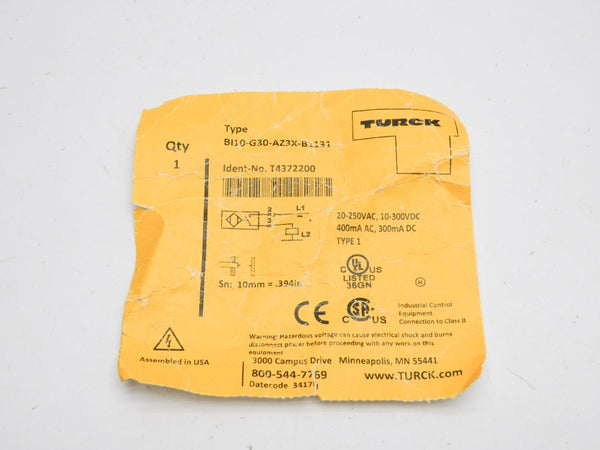 TURCK BI10-G30-AZ3X-B1131 T4372200 10-300VDC NSNP