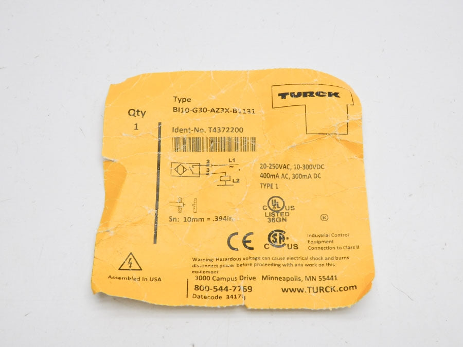 TURCK BI10-G30-AZ3X-B1131 T4372200 10-300VDC NSNP
