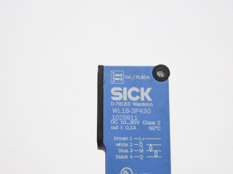 SICK WL18-3P430 1025911 10-30VDC 0.1A (AS PICTURED) NSMP