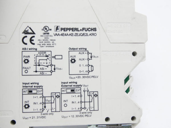 PEPPERL+FUCHS VAA-4E4A-KE-ZEJQ/E2L-KRO 0-901-94-716-7 30VDC 4A NSNP