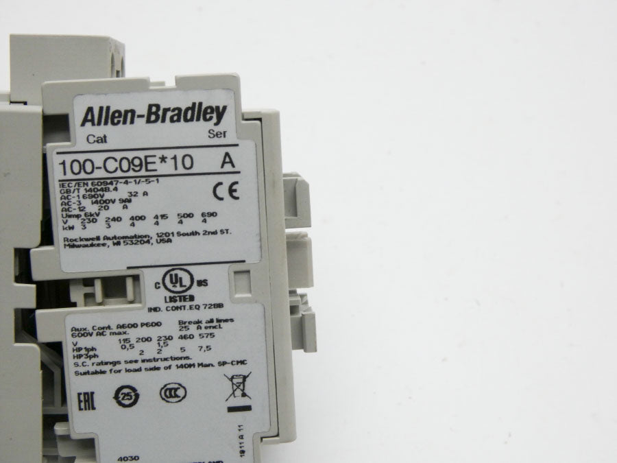 ALLEN BRADLEY 100-C09EJ10 SER. A 24VDC 32A (AS PICTURED) (BR/WH) NSMP