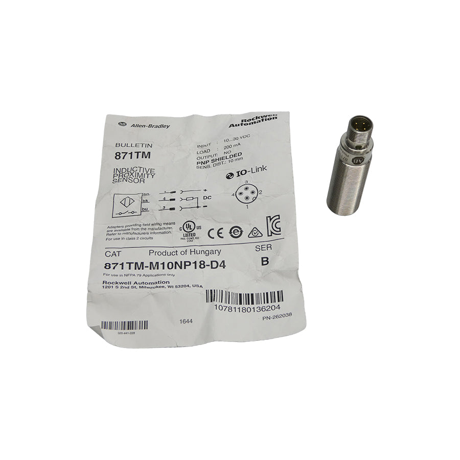 ALLEN BRADLEY 871TM-M10NP18-D4 SER. B 10-30VDC NSNP