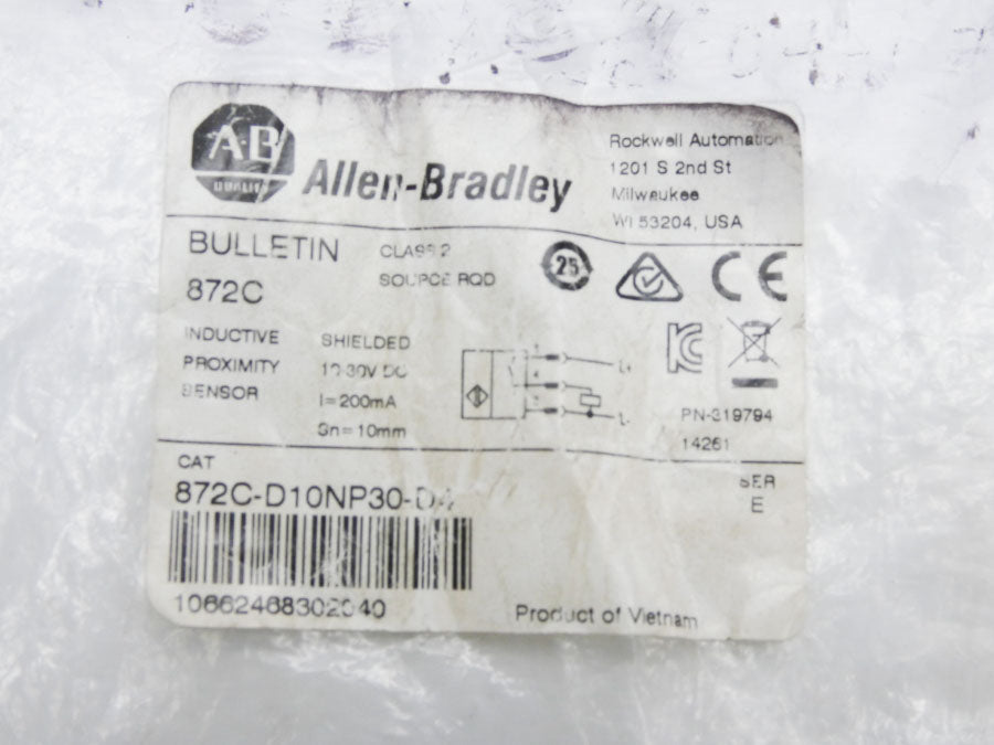 ALLEN BRADLEY 872C-D10NP30-D4 SER. E 10-30VDC (NO ACCESSORIES) NSMP