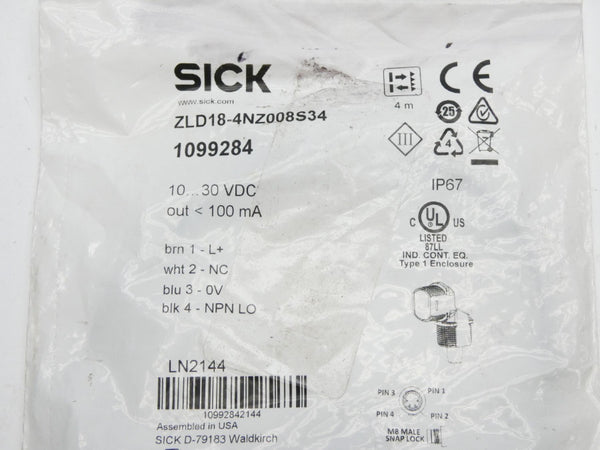 SICK ZLD18-4NZ008S34 1099284 10-30VDC NSMP