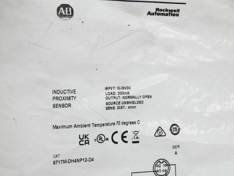 ALLEN BRADLEY 871TM-DH4NP12-D4 SER. A 10-30VDC NSMP