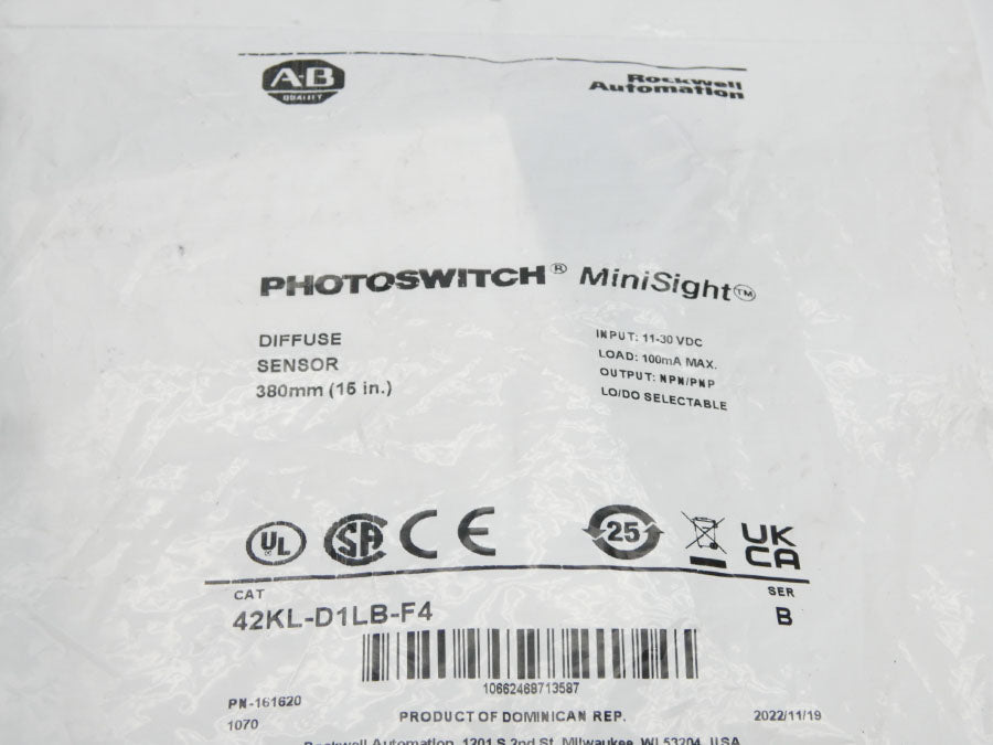 ALLEN BRADLEY 42KL-D1LB-F4 SER. B 11-30VDC (AS PICTURED) NSMP