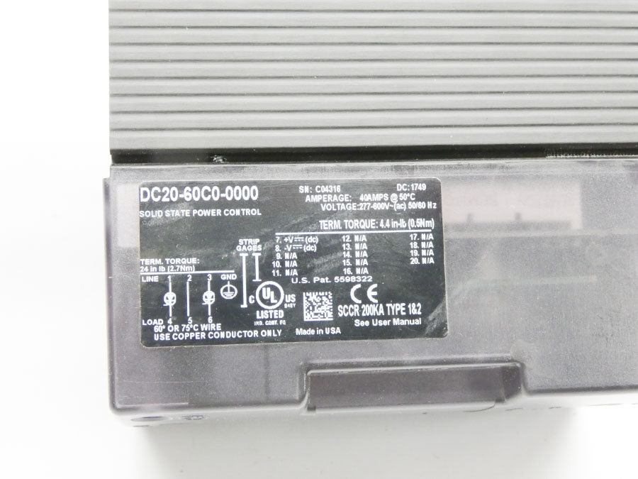 WATLOW DC20-60C0-0000 277-600V 40A NSNP