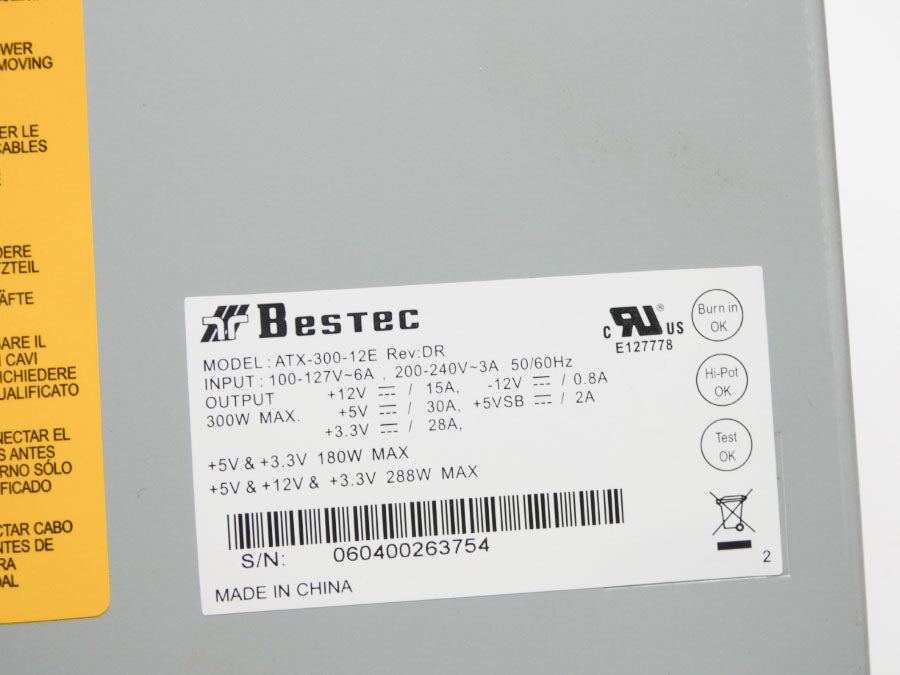 BESTEC ATX-300-12E REV. DR 200-240V 3A NSNP