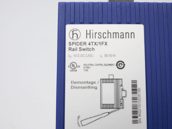 HIRSCHMANN SPIDER 4TX/1FX 943221-001 9.6-32VDC NSMP