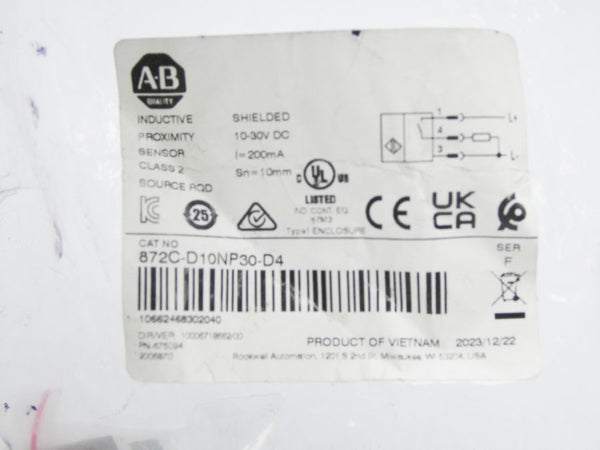 INDUSTRIAL SPARE PART 872C-D10NP30-D4 SER. F 10-30VDC NSMP
