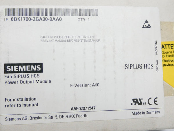 SIEMENS 6BK1700-2GA00-0AA0 24VDC NSMP