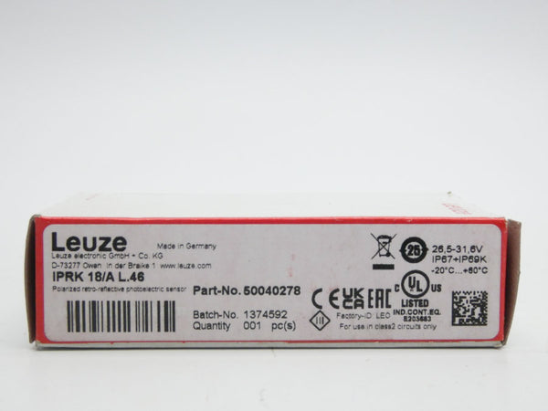 LEUZE ELECTRONIC IPRK18/AL.46 50040278 26.5-31.6V NSMP