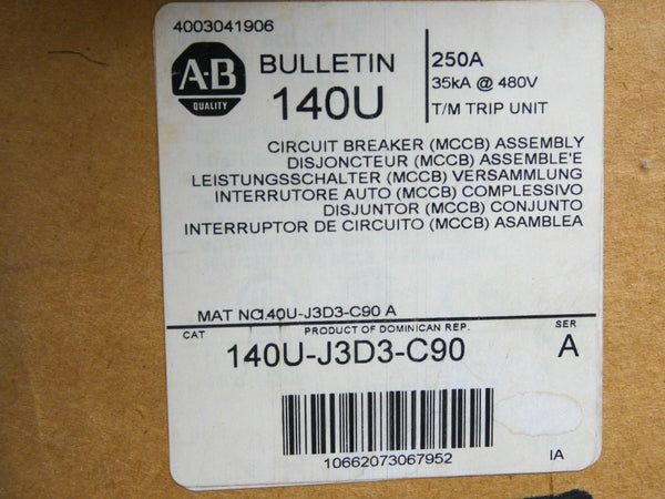 INDUSTRIAL SPARE PART 140U-J3D3-C90 SER. A 480V 250A (BR/WH) NSMP