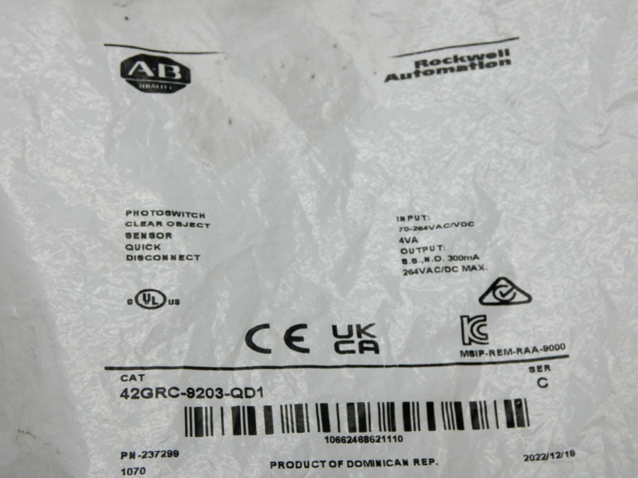 ALLEN BRADLEY 42GRC-9203-QD1 SER. C 70-264VAC/DC NSMP